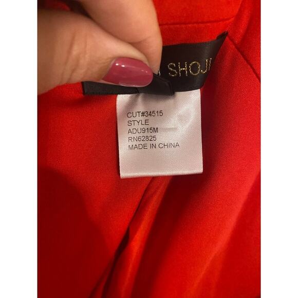 Tadashi Shoji Embroidered Banded Lace Cocktail Dress Flame Red Bateau Neck (10) - Picture 8 of 8